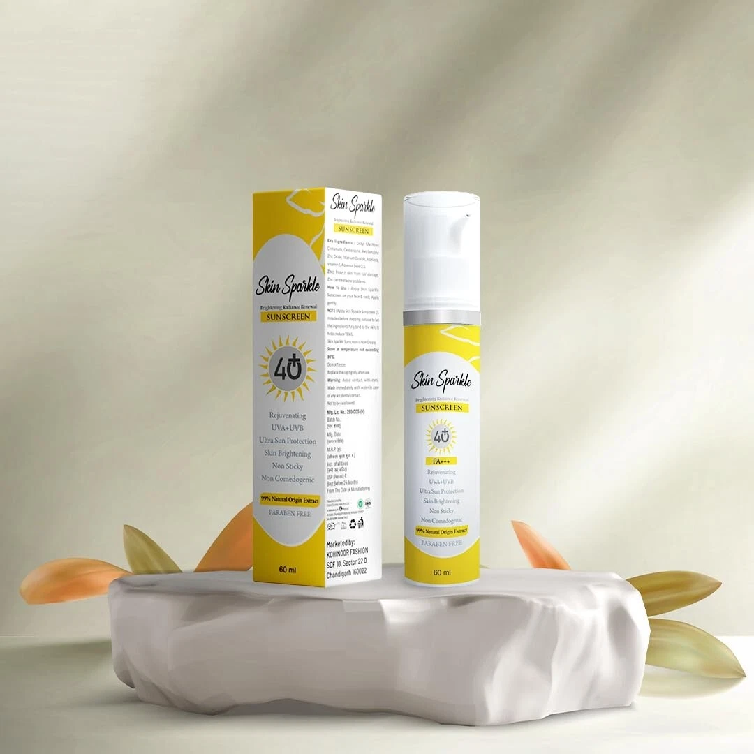 Skin Sparkle Super Bright Sunscreen Lotion Spf 40 PA+++ With UVA & UVB 60ml