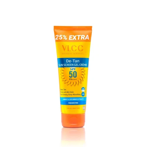 VLCC De-Tan SPF 50 PA+++ Sunscreen Gel Crème With Cucumber 100g + 25g Free