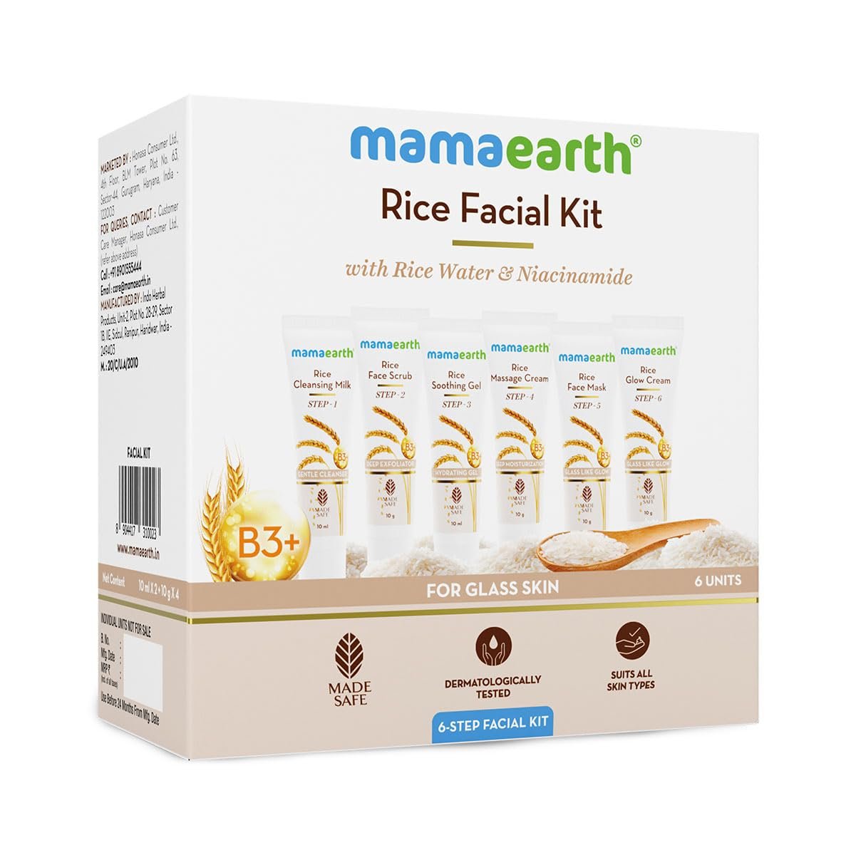 Rice Facial Kit With Rice Water & Niacinamide for Glass Skin - 60 g
