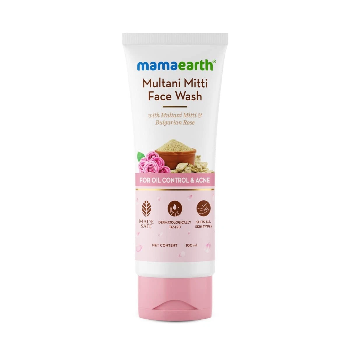 Mamaearth Multani Mitti Face Wash with Multani Mitti & Bulgarian Rose100ml
