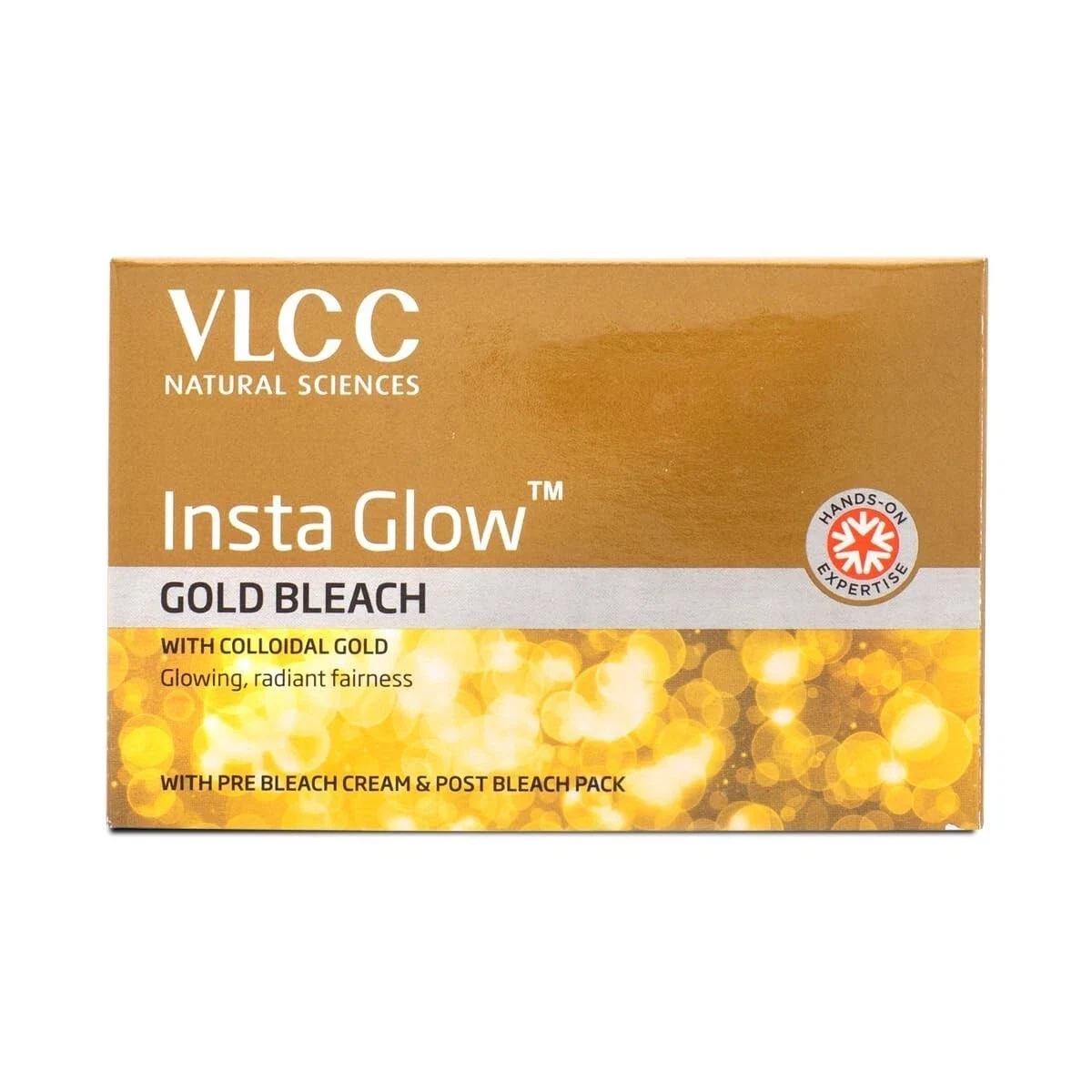 VLCC Insta Glow Gold Bleach with Colloidal Gold For Sparkling Fairness 60g