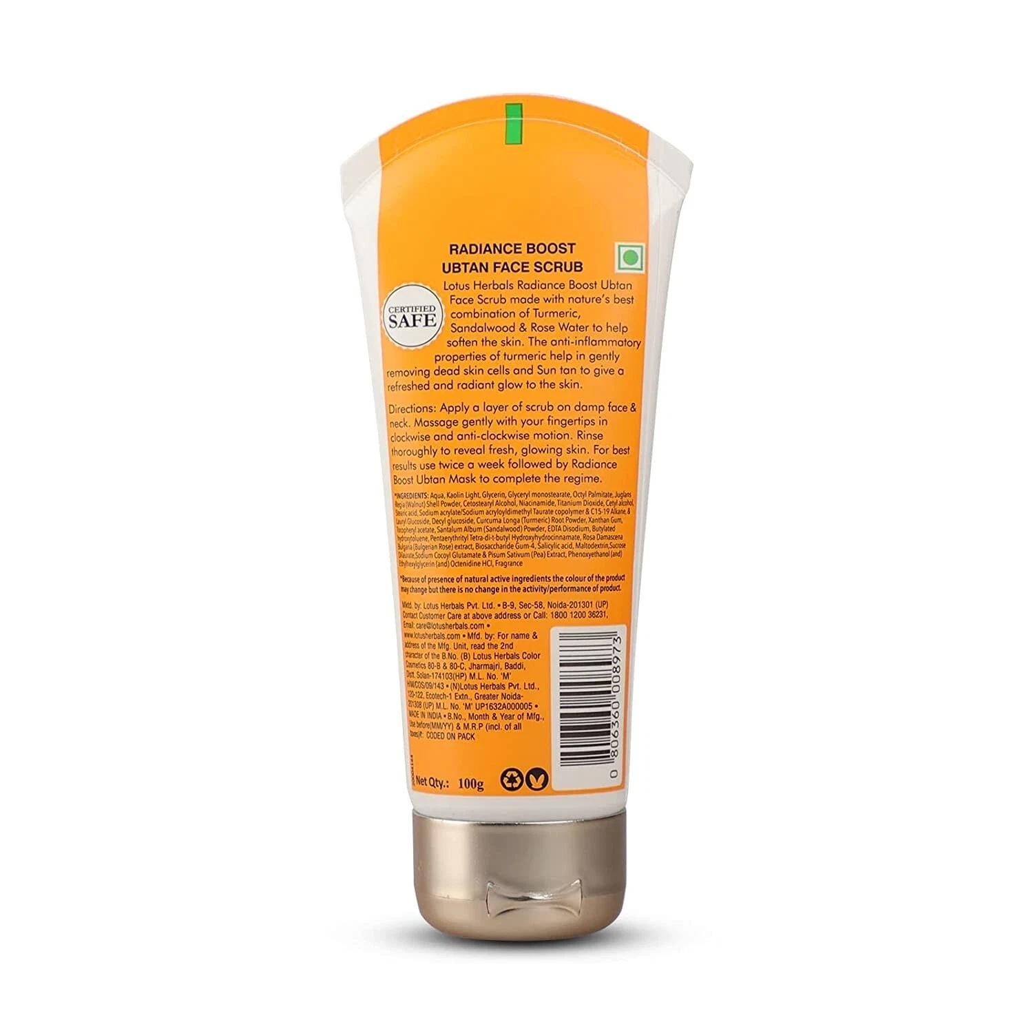 Lotus Herbals Radiance Boost Ubtan Face Scrub| Turmeric, Sandalwood 100gm thumbnail