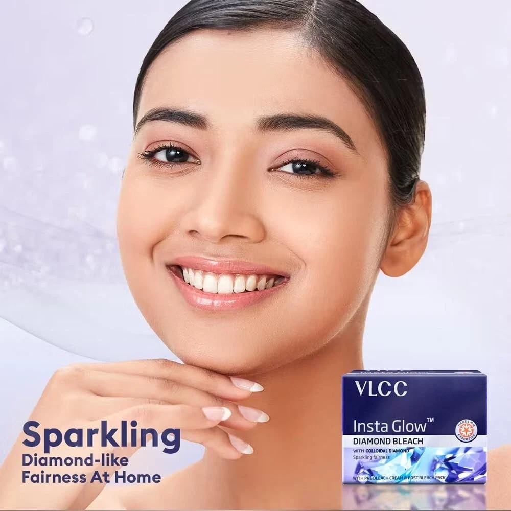 VLCC Insta Glow Diamond Bleach with Diamond Powder For Sparkling Fairness 60g thumbnail