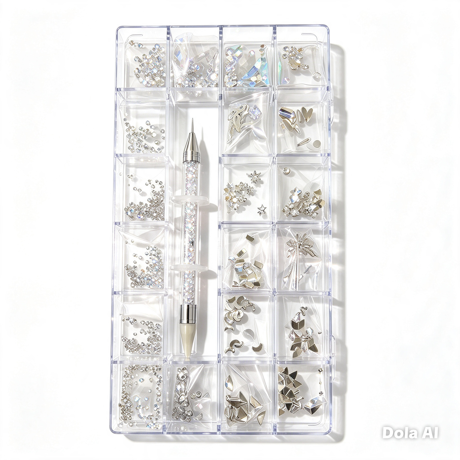 Professional Nail Art Rhinestones Charms Kit — Crystals, Gems & Dual-Ended Pick Up Pen thumbnail