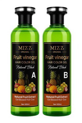 Mizz Natural Black Hair Dye Gel Ammonia-Free for Men and Women 500ml X2 thumbnail