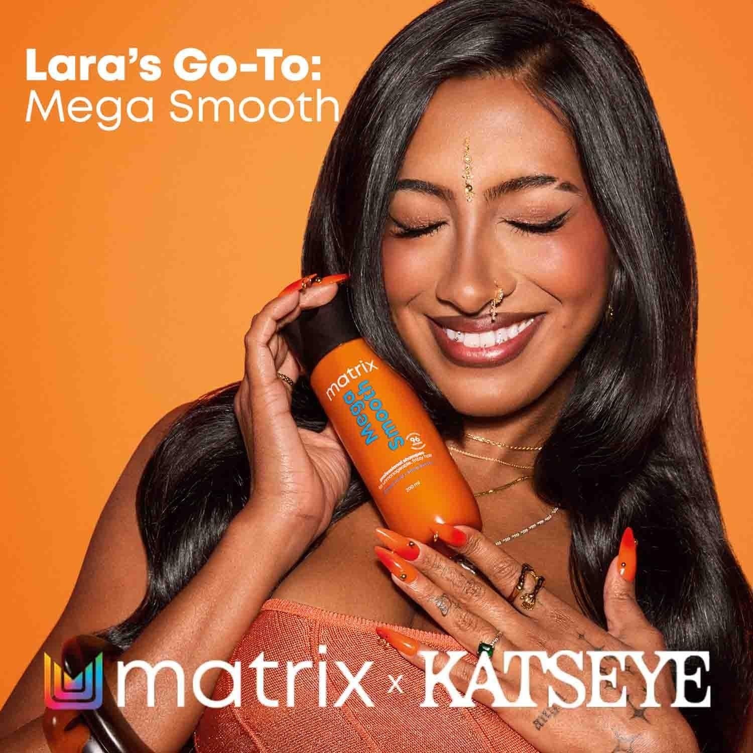 MATRIX Mega Smooth Shampoo , Conditioner And Serum With Shea Butter For Hairs thumbnail