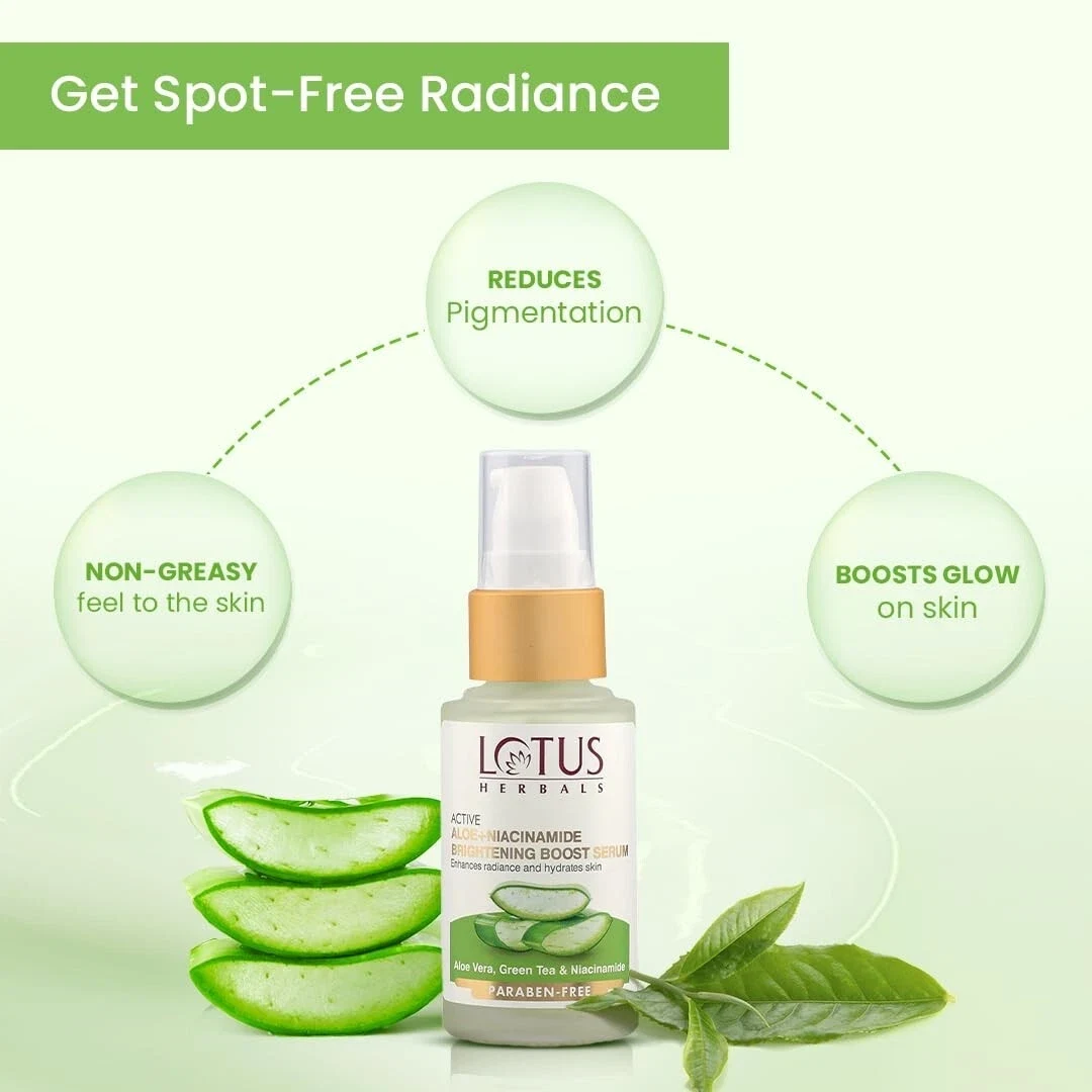 Lotus Herbals Active Aloe + Niacinamide Brightening Boost Serum 30ml thumbnail