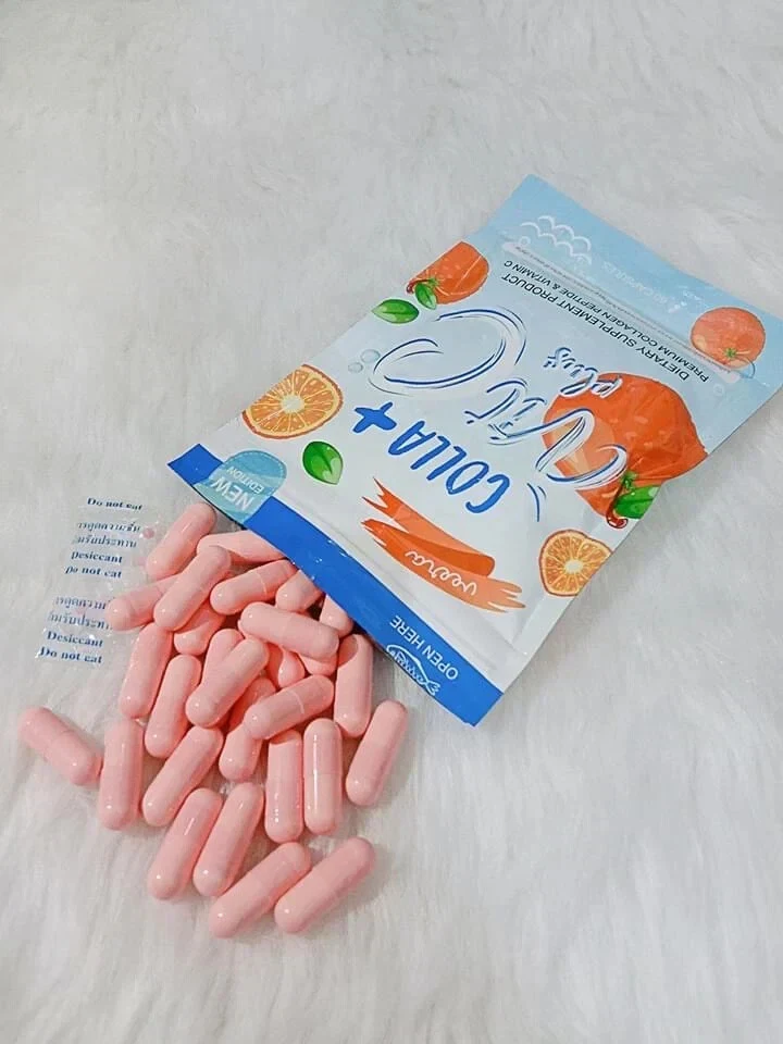 Veera Colla Vit C Plus Premium collagen Brighten Lightening Skin Whitening 60Cap thumbnail