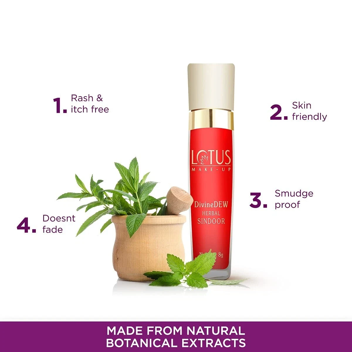 Lotus Herbals Divine Dew Herbal Sindoor | 21 Love Drop | 8g, Red thumbnail
