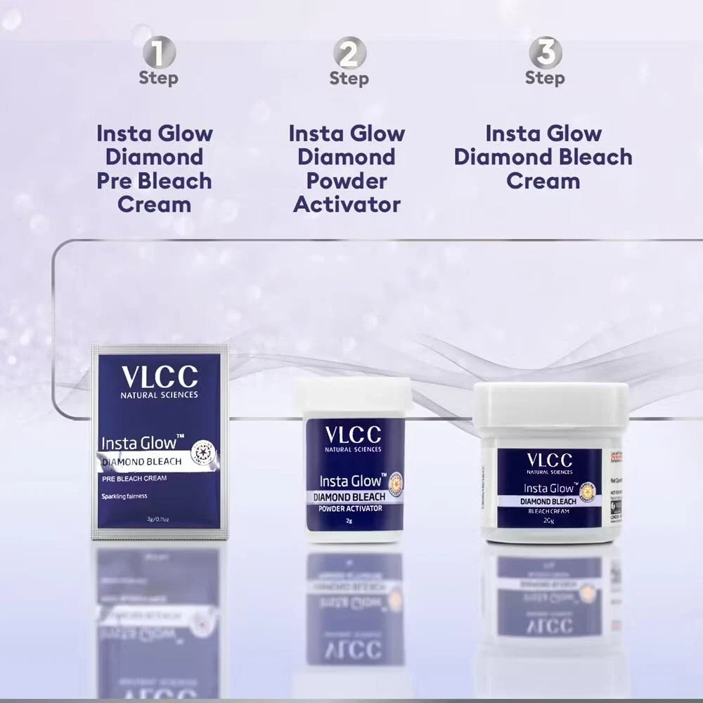 VLCC Insta Glow Diamond Bleach with Diamond Powder For Sparkling Fairness 60g thumbnail