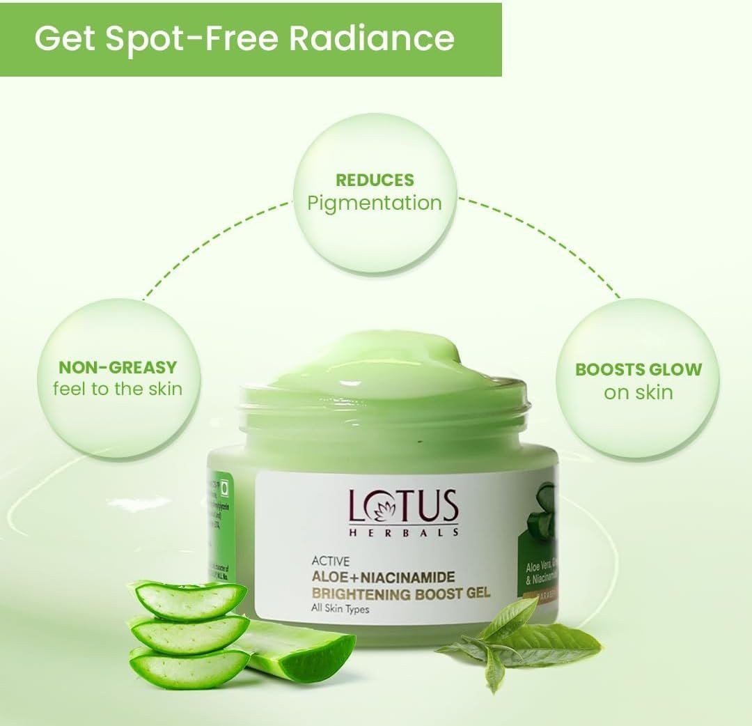 Lotus Herbals Active Aloe + Niacinamide Brightening Boost Gel 50gm thumbnail