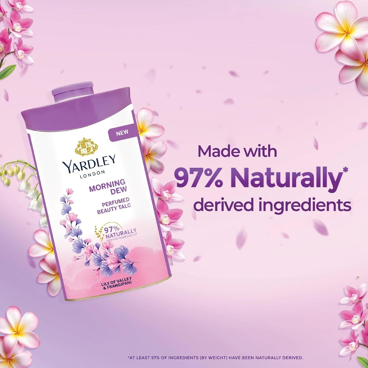 Yardley London Morning Dew Perfumed Talc Pwder for Women Refreshing All Day 100g thumbnail