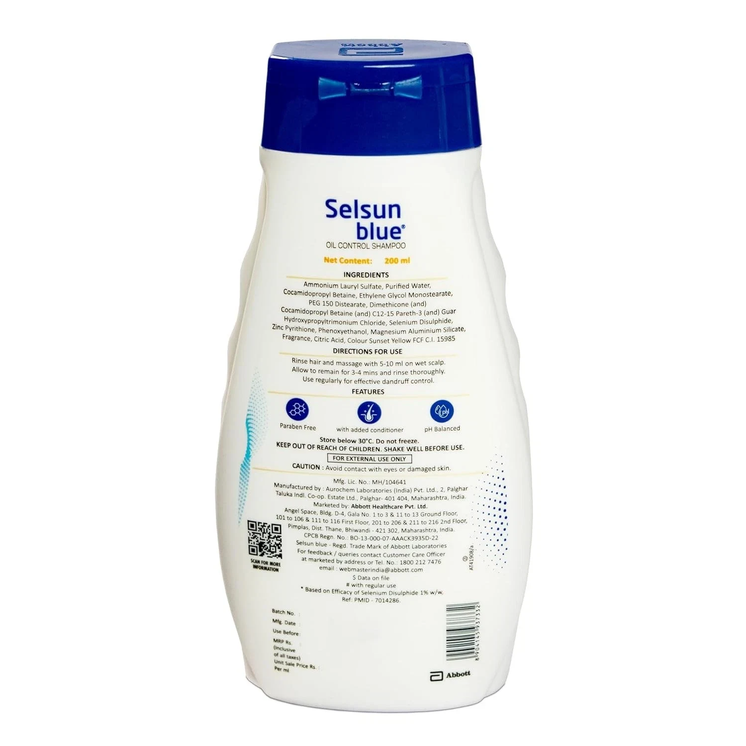Selsun Blue Oil Control Anti Dandruff Shampoo For Dandruff And Flakes 200ml thumbnail