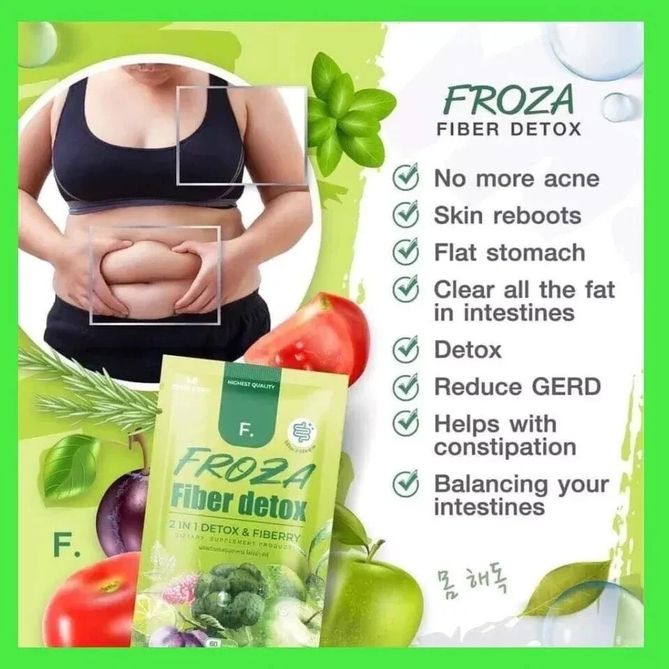 Froza Fiber Detox 2 In 1 Weight Management Fat Control Body Slim 60 Capsules thumbnail