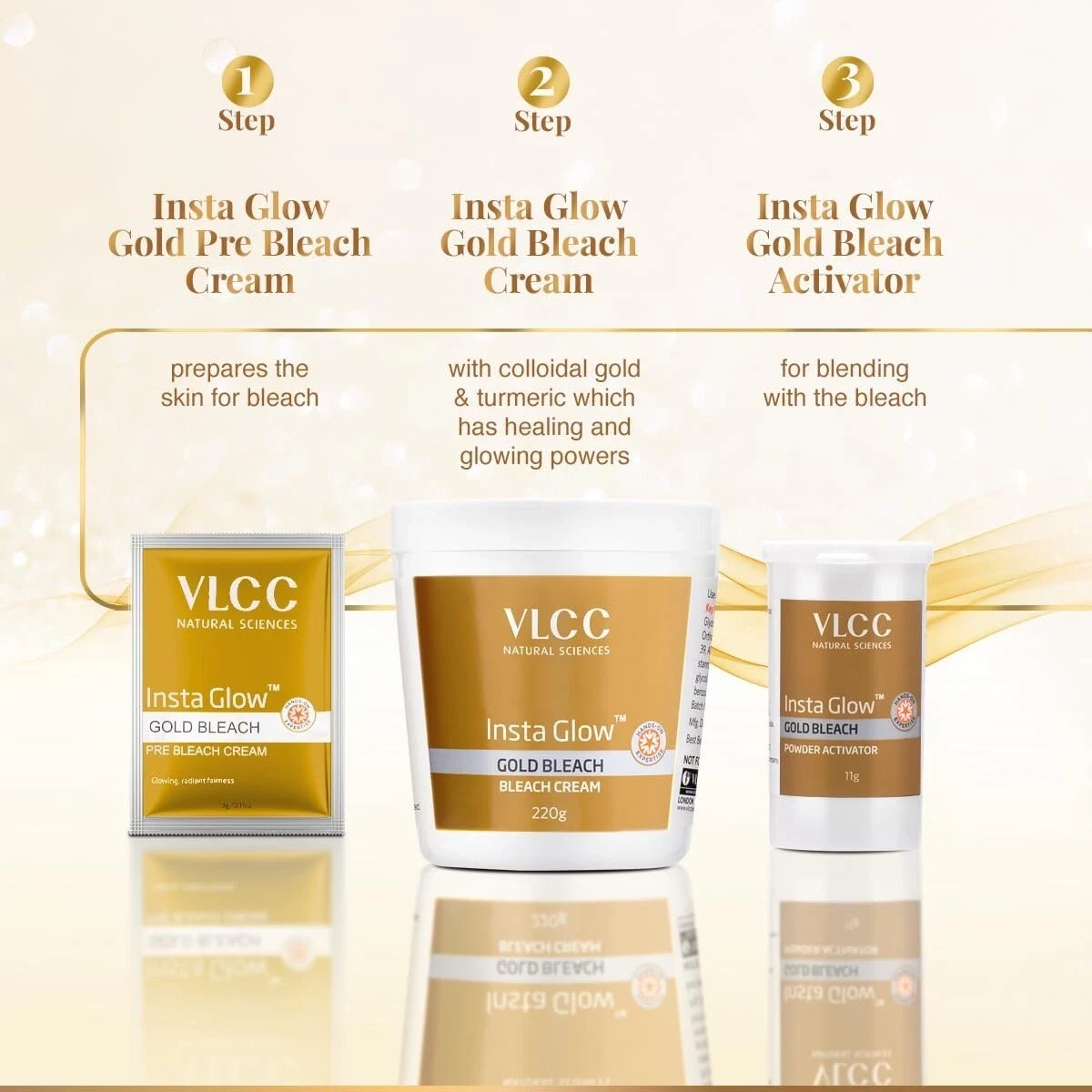 VLCC Natural Sciences Insta Glow Gold Bleach - 402g thumbnail