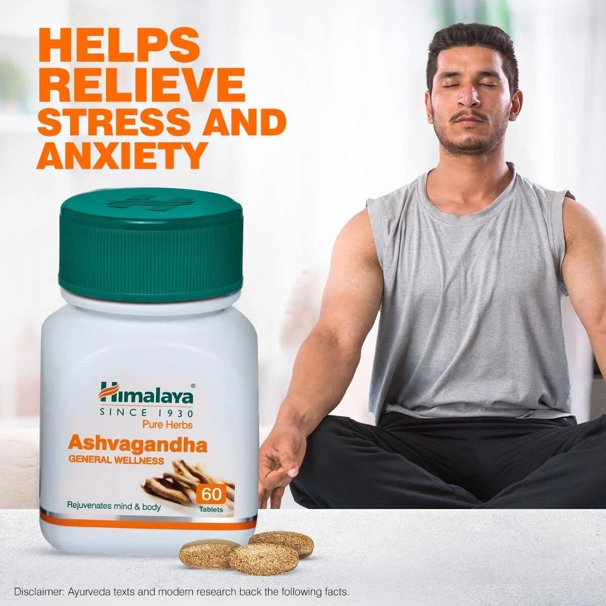 Himalaya Ashvagandha Stress Relief Rejuvenates Mind & Body 60 Tablets thumbnail