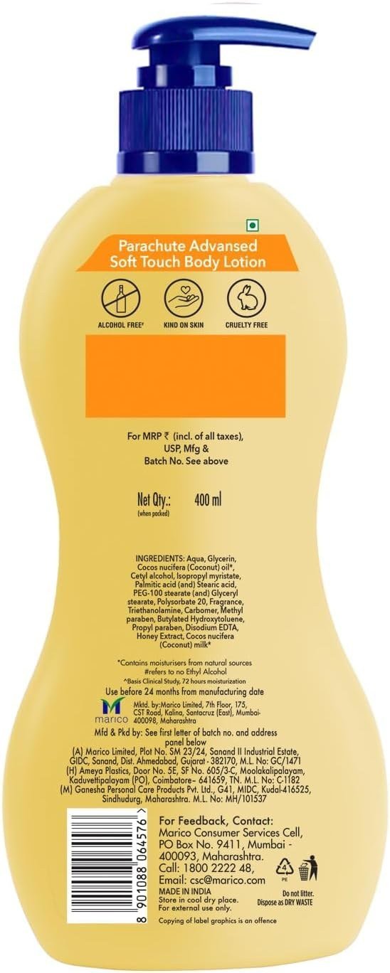 Parachute Advansed Body Lotion,Soft Touch,400ml thumbnail