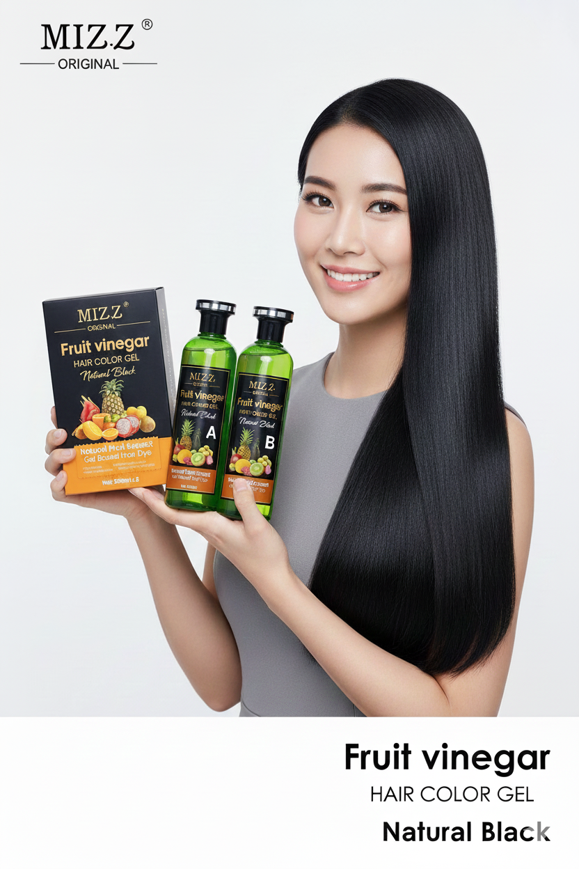 Mizz Natural Black Hair Dye Gel Ammonia-Free for Men and Women 500ml X2 thumbnail