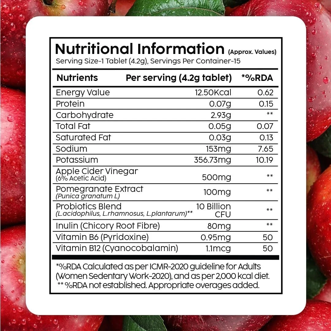 The Plant Fix Plix Probiotics Apple Cider Vinegar Tablets For Gut Health 15 Tab thumbnail