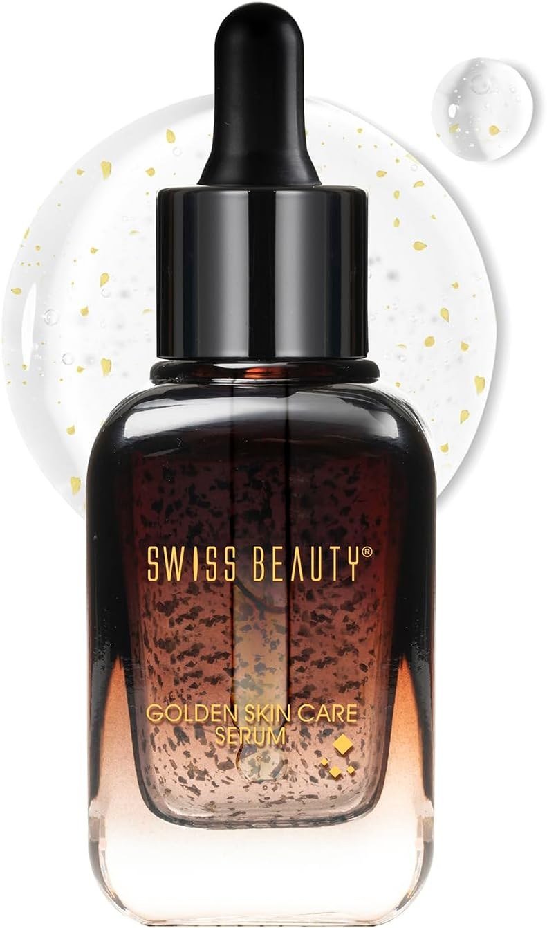 Swiss Beauty 24K Gold Face Serum For Glowing Skin | Light Weight, Non Greasy Serum With Anti Ageing Formula | 40ml