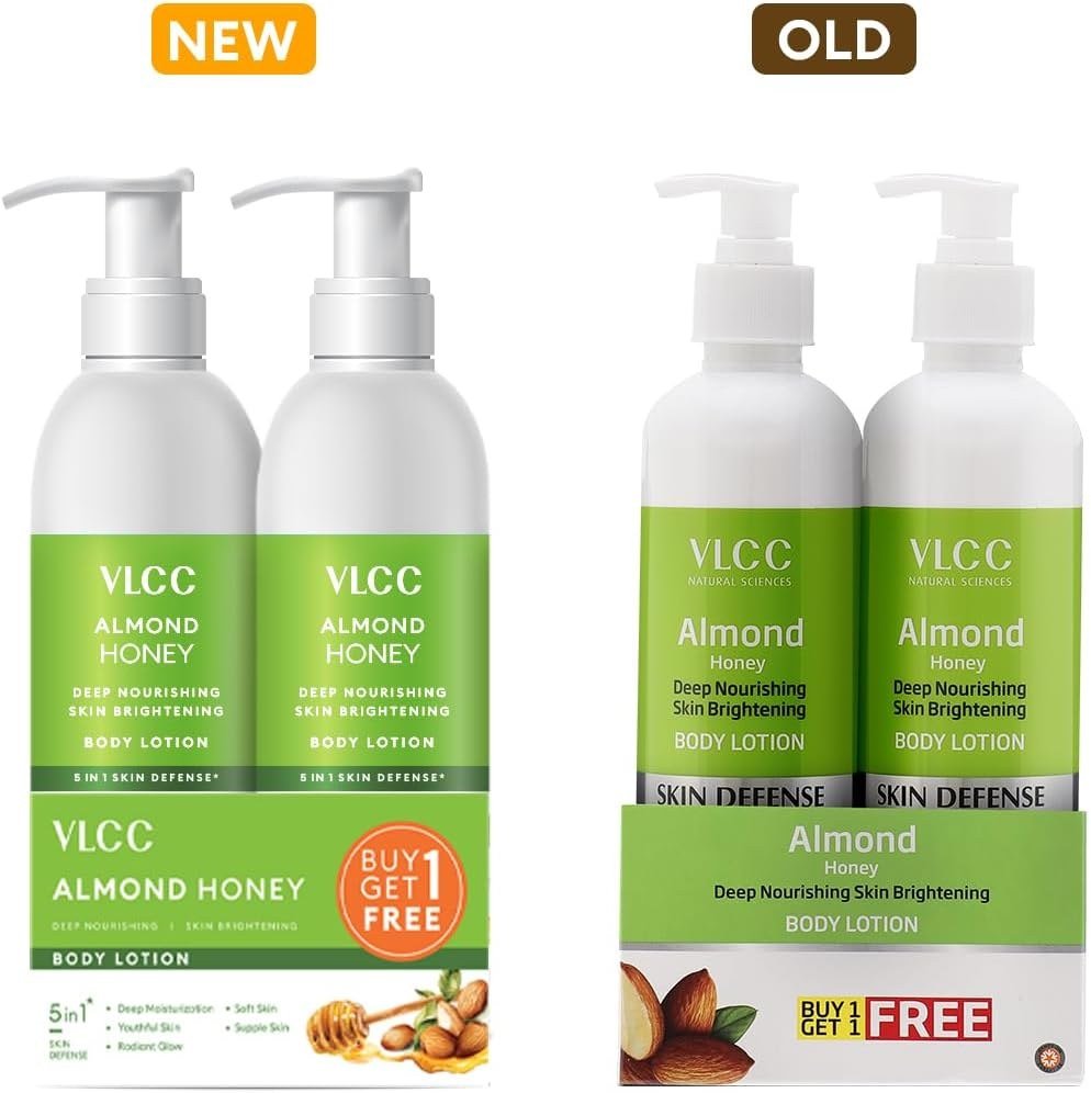 VLCC Almond Honey Deep Nourishing & Skin Brightening Body Lotion -350ml+350ml- Buy One Get One - Deep Nourishment, Glowing & Youthful Skin. thumbnail