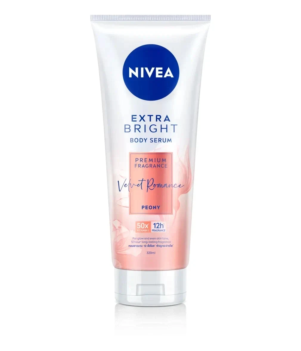 Nivea Extra Bright Body Serum Premium Fragrance Velvet Romance Peony 320ml