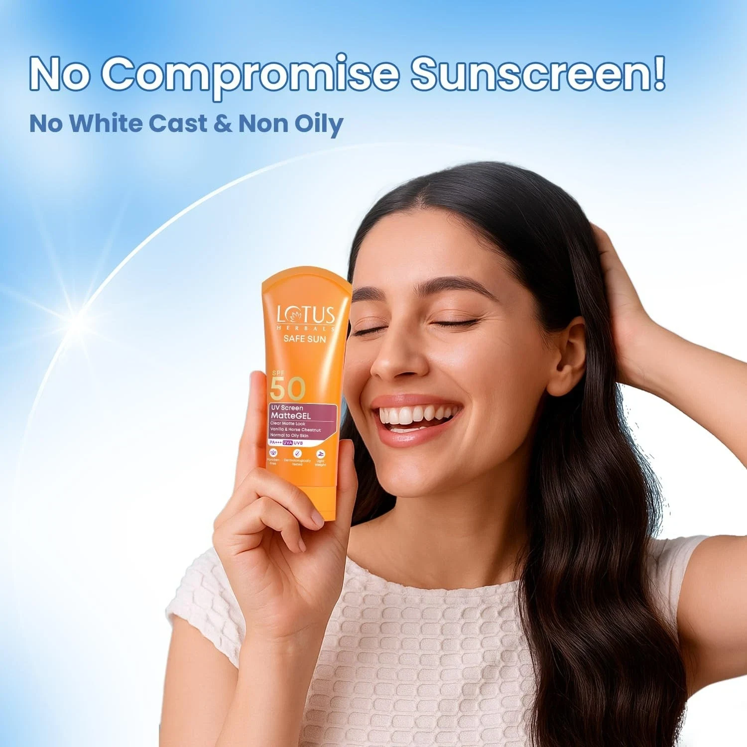 Lotus Safe Sun Invisible Matte Gel Sunscreen SPF 50 PA+++ for Men & Women - 100g thumbnail