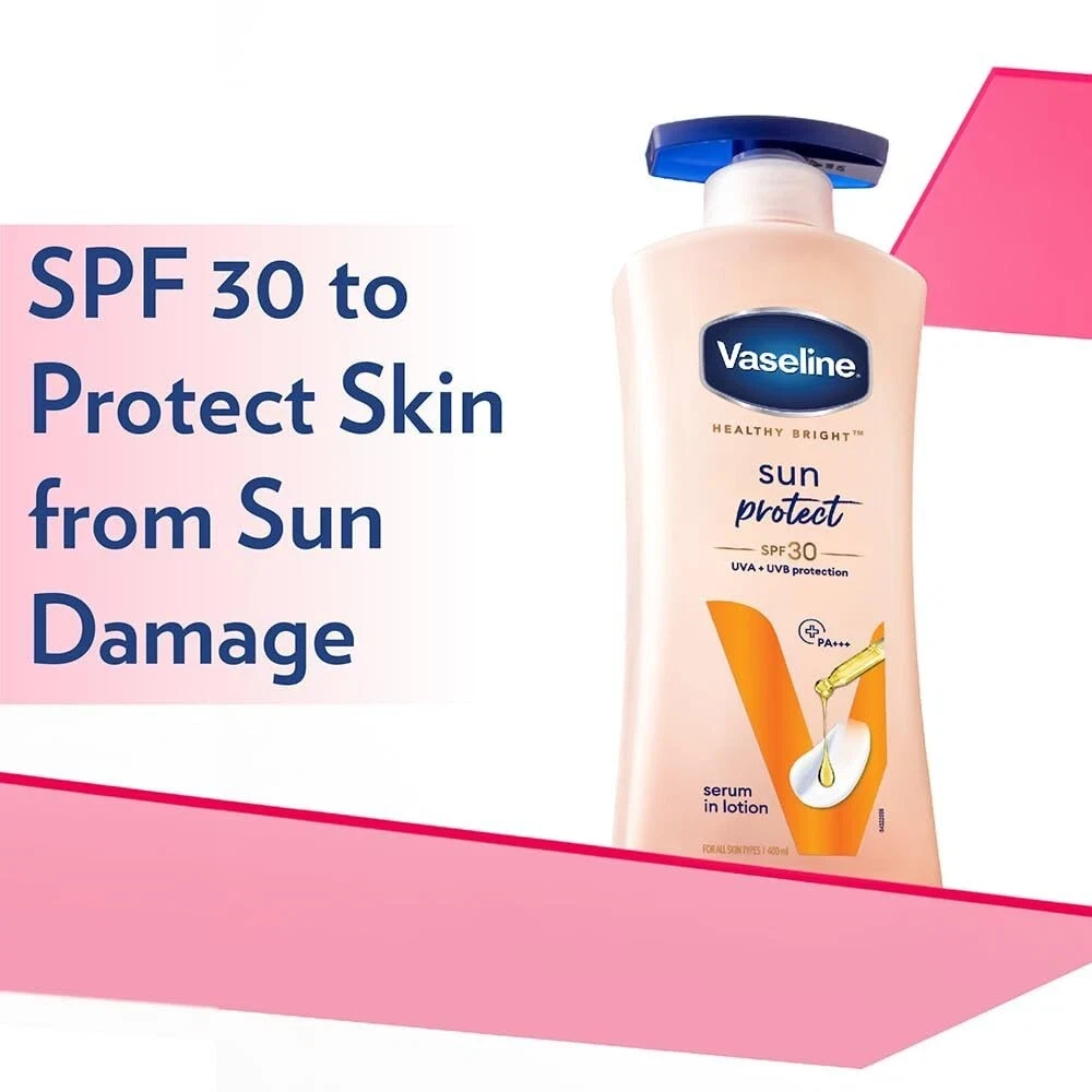 Vaseline Healthy Bright Sun Protection Body Lotion SPF 30 For Glowing Skin 400ml thumbnail