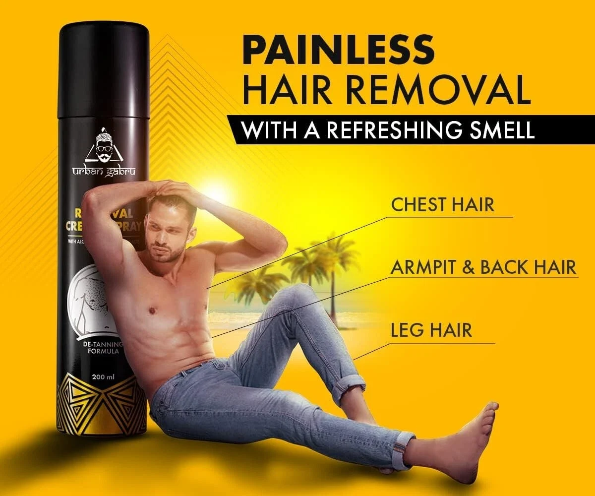Urbangabru Hair Removal Cream Spray | Painless Body Hair Removal Spray 200ml thumbnail