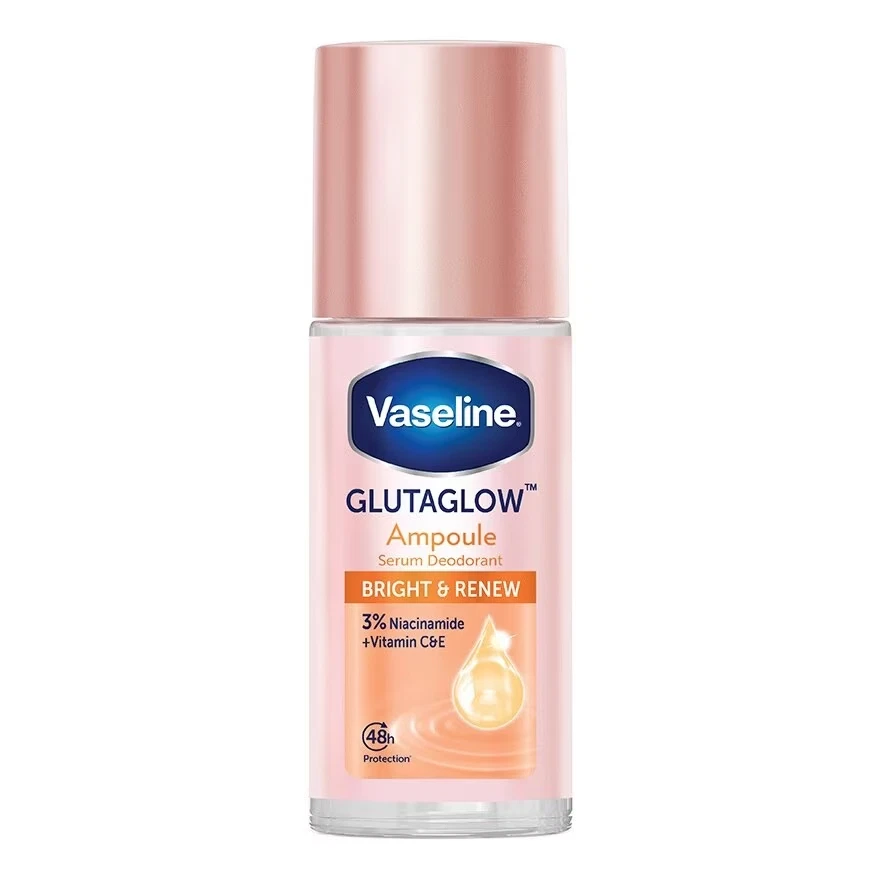Vaseline Roll-On Serum GlutaGlow Ampoule Deodorant Bright & Renew 45 Ml.