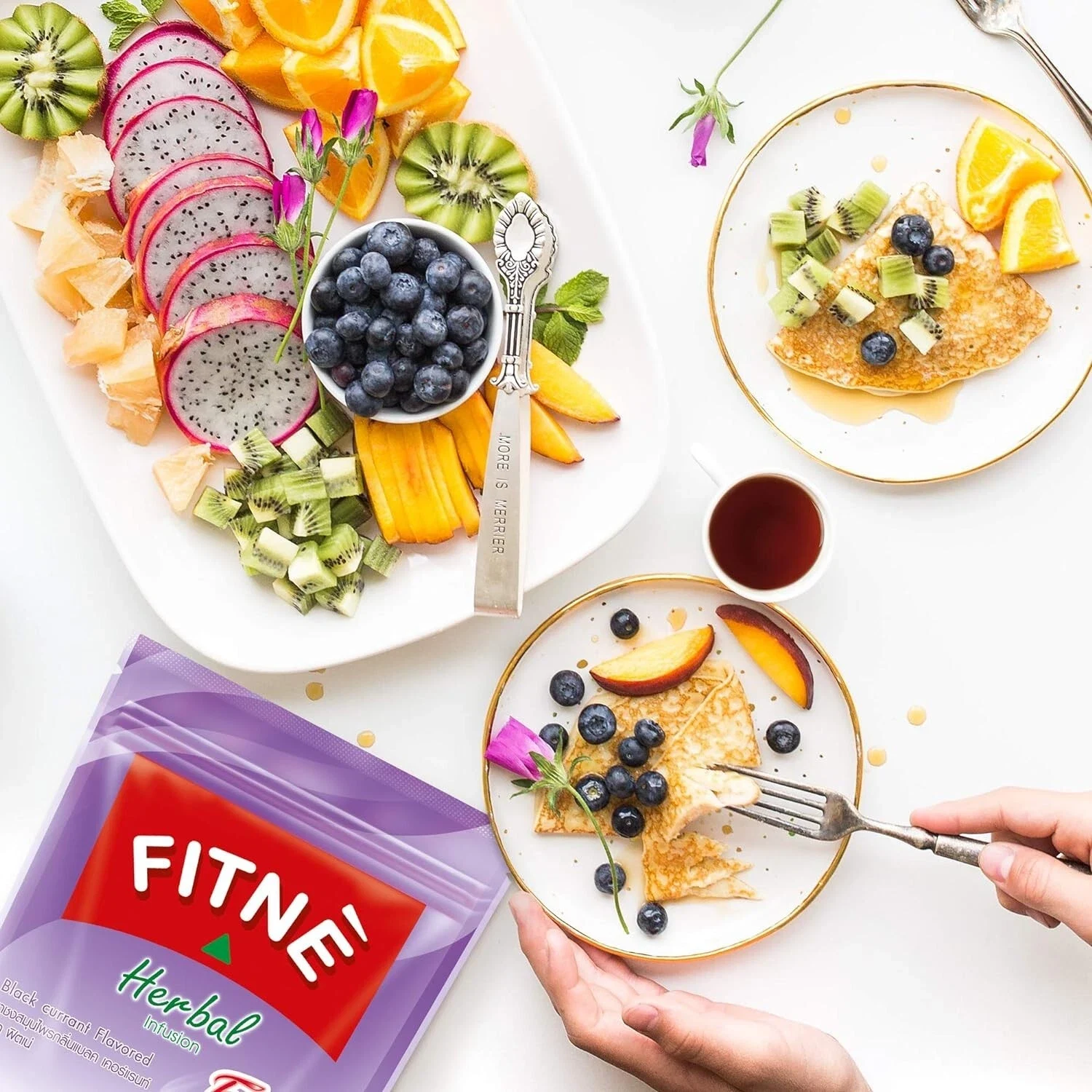 FITNE Black Currant Herbal Green Tea Fruity With No Calories 15 Bags Pack thumbnail