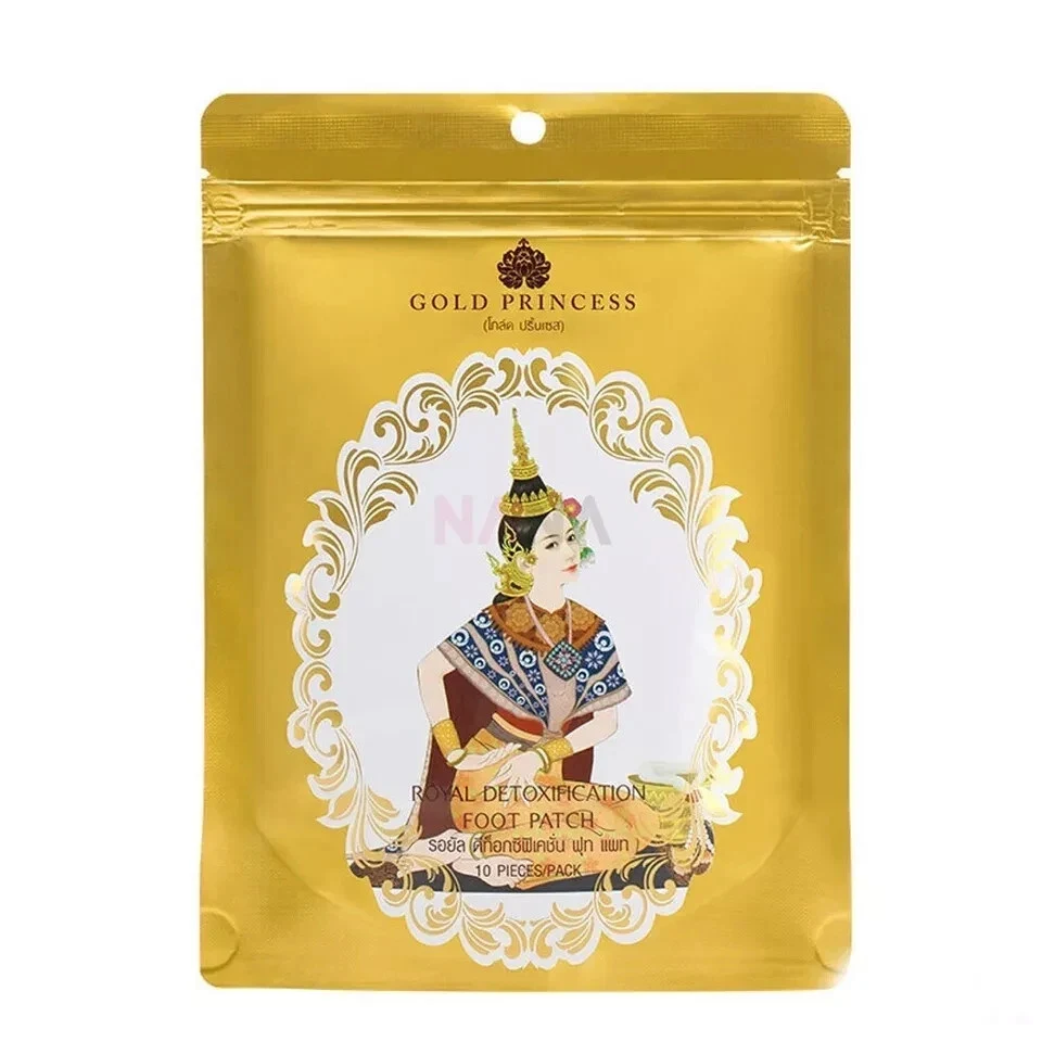 Gold Princess Royal Detox Foot Patch Remove Waste From Body 10 Pieces