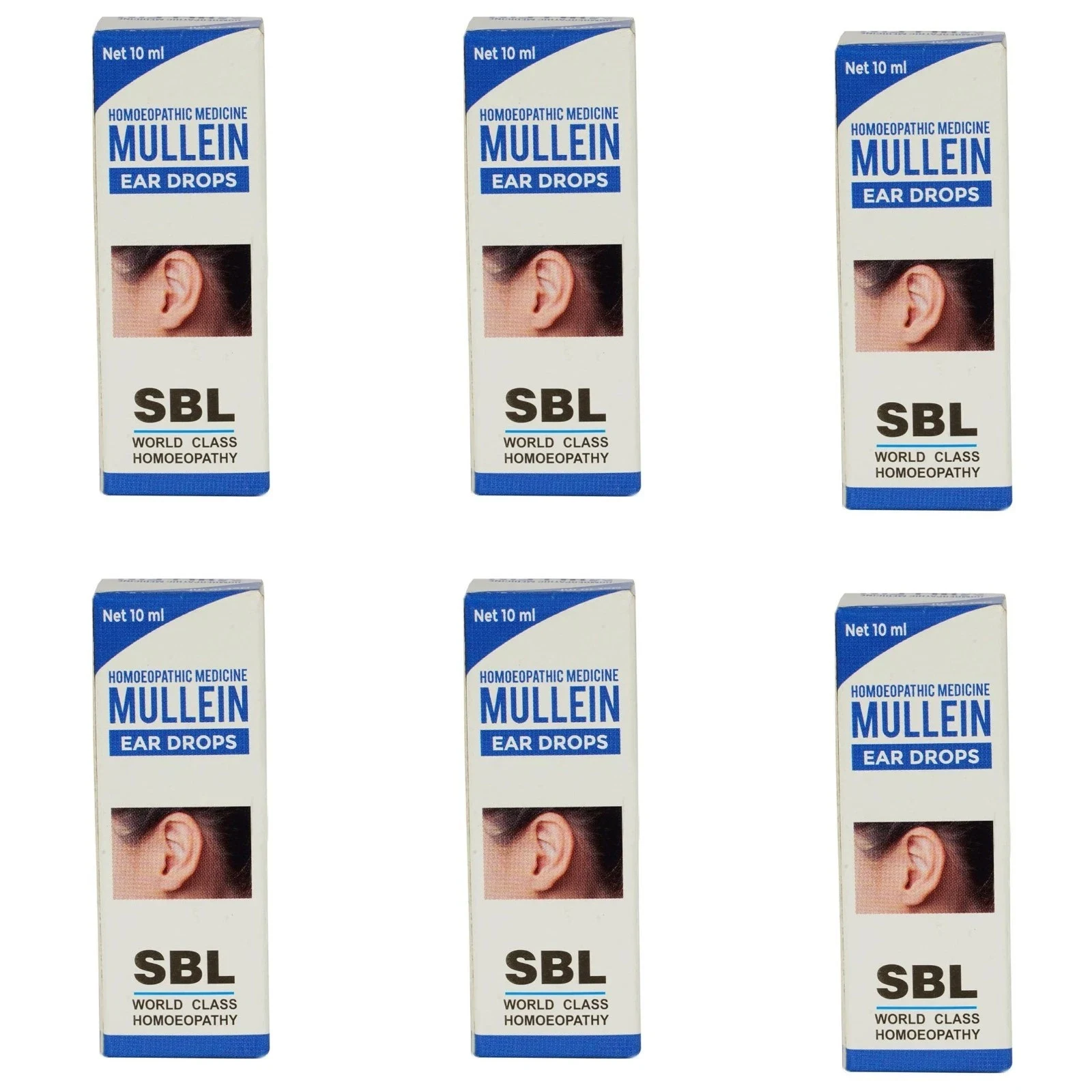 SBL Mullein Ear Drops for Fungal Infection Cleaning For Adults & Kids 10ml X 6