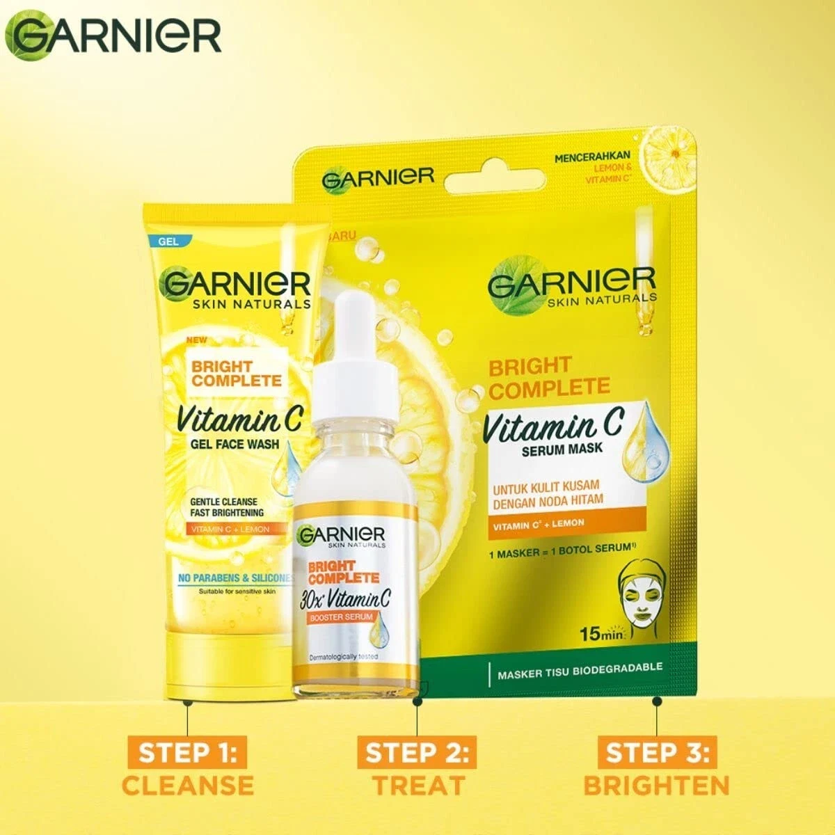 Garnier Skin Naturals Vitamin C Serum Sheet Mask For Acne & Dark Spots Skin 28g thumbnail