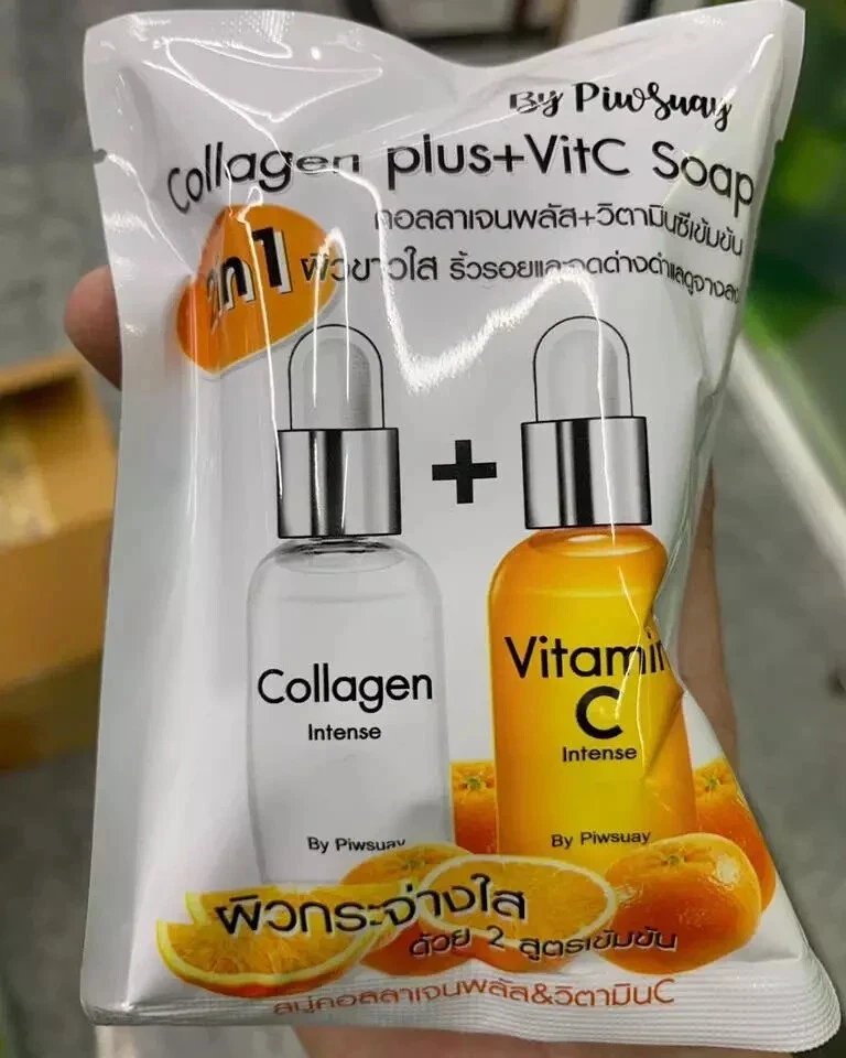Piwsuay Collagen Plus VIT C Soap 2 in 1 Whitening Reduce Dark and Spots 80g thumbnail