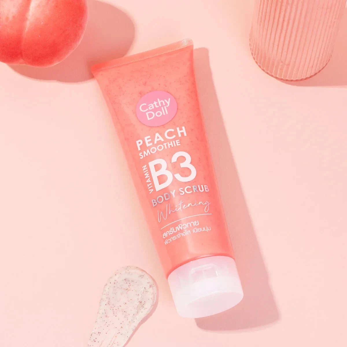 CATHY DOLL Peach Smoothie Vitamin B3 Body Scrub Whitening 320g thumbnail