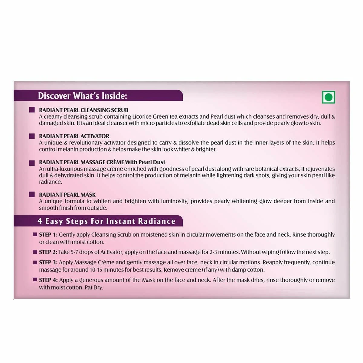 Lotus Herbals Radiant Pearl Cellular Lightening Facial Kit (Single Use) thumbnail