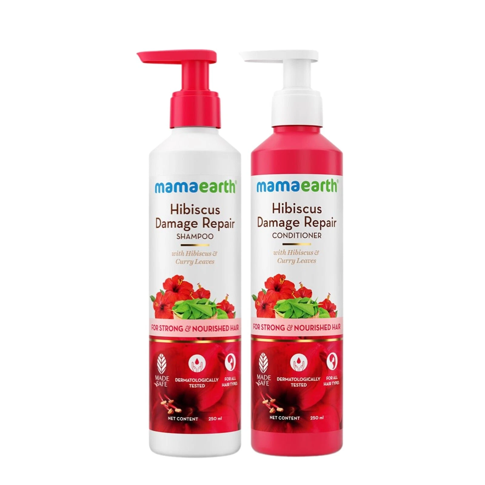 Mamaearth Hibiscus Damage Repair Kit Shampoo 250ml + Conditioner 250ml
