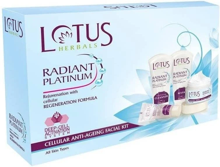 Lotus Herbals Radiant Platinum Cellular Anti-Ageing Facial Kit 170g thumbnail