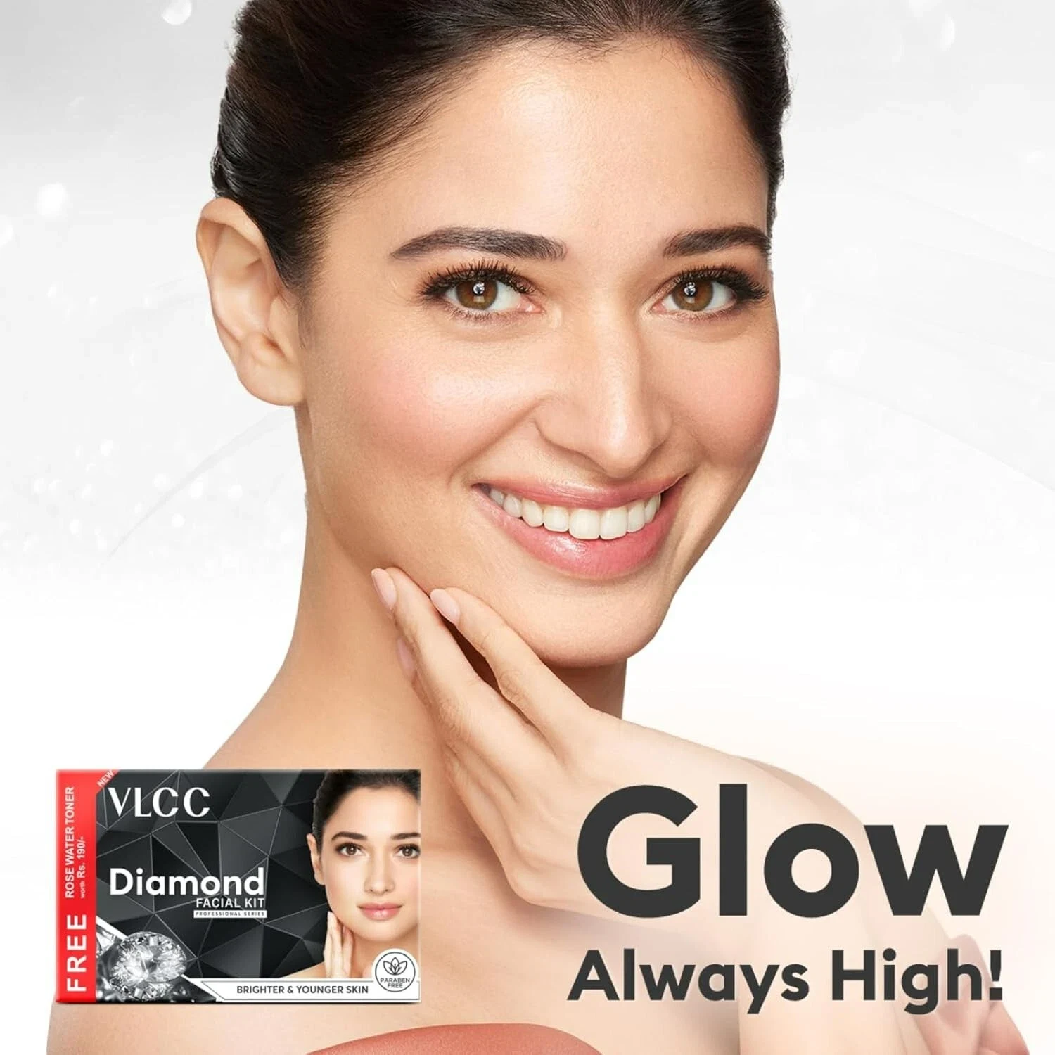 VLCC Diamond Facial Kit + Free Rose Water Toner 300gm ( Salon Series ) thumbnail