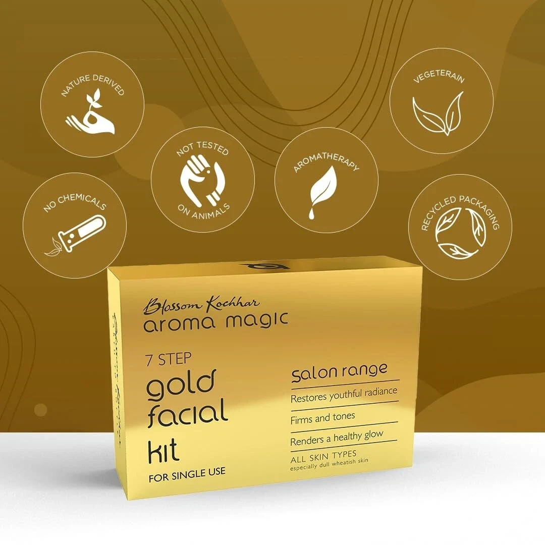 Aroma Magic Gold 7-step Facial Kit For Healthy & youthful glowing Skin 225g thumbnail