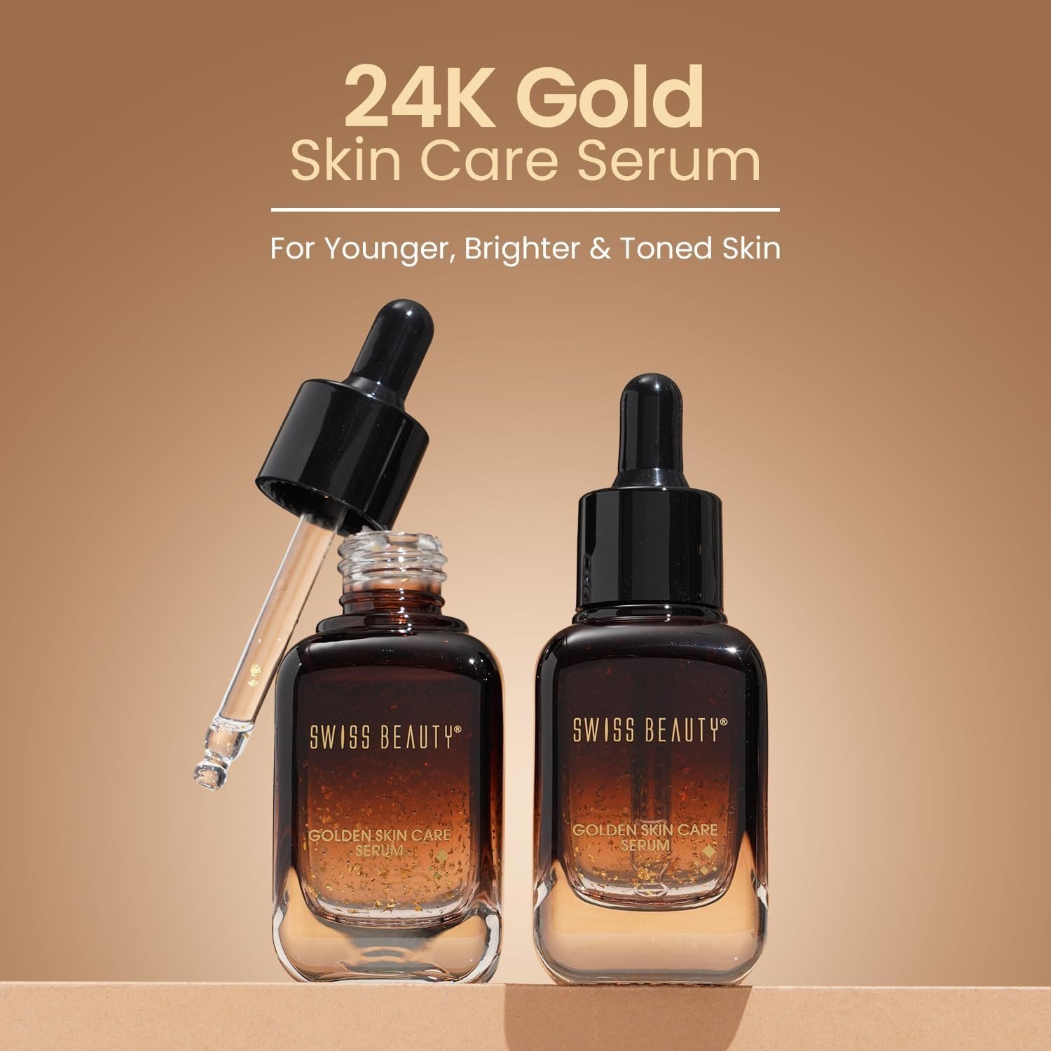 Swiss Beauty 24K Gold Face Serum For Glowing Skin | Light Weight, Non Greasy Serum With Anti Ageing Formula | 40ml thumbnail