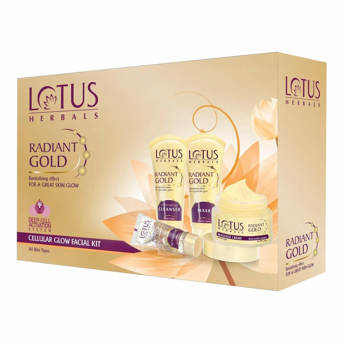 Lotus Herbals Radiant Gold Facial Kit For Instant Glow 170g