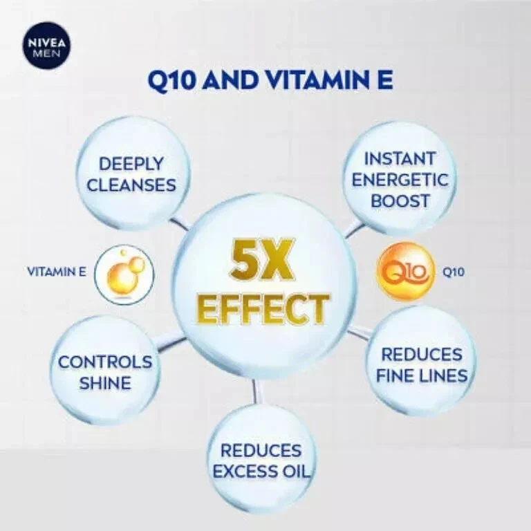 Nivea Men Anti Aging Q10 Wrinkle Repair Face Cleanser Foam 4D 10 in 1 100g thumbnail