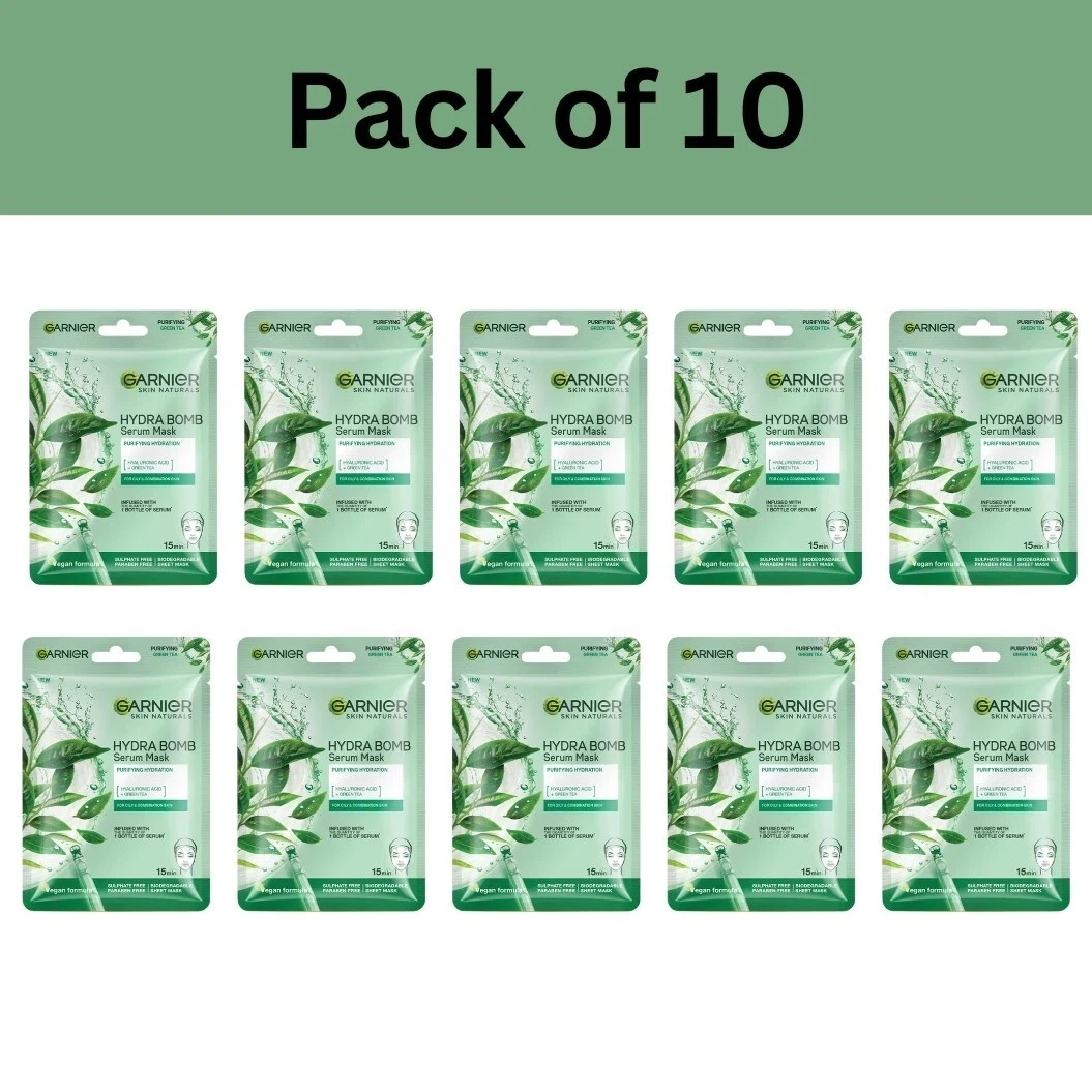 Garnier Skin Naturals Hydra Bomb Serum Mask With Green Tea For Pore Reducing 28g