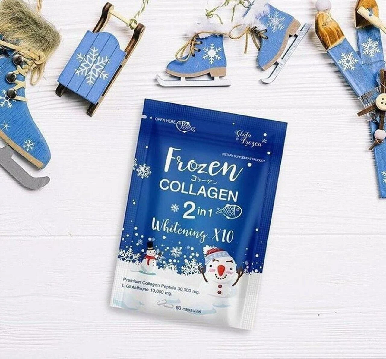 New Frozen Collagen, 2 in 1 Whitening x 10 with L-Glutathione 60 capsules thumbnail