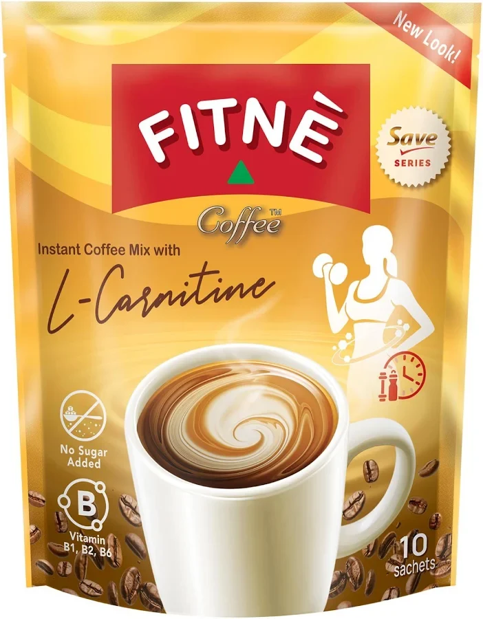 FITNE' Coffee Save Instant Coffee Mix with L-Carnitine 11g.X10 Sachets