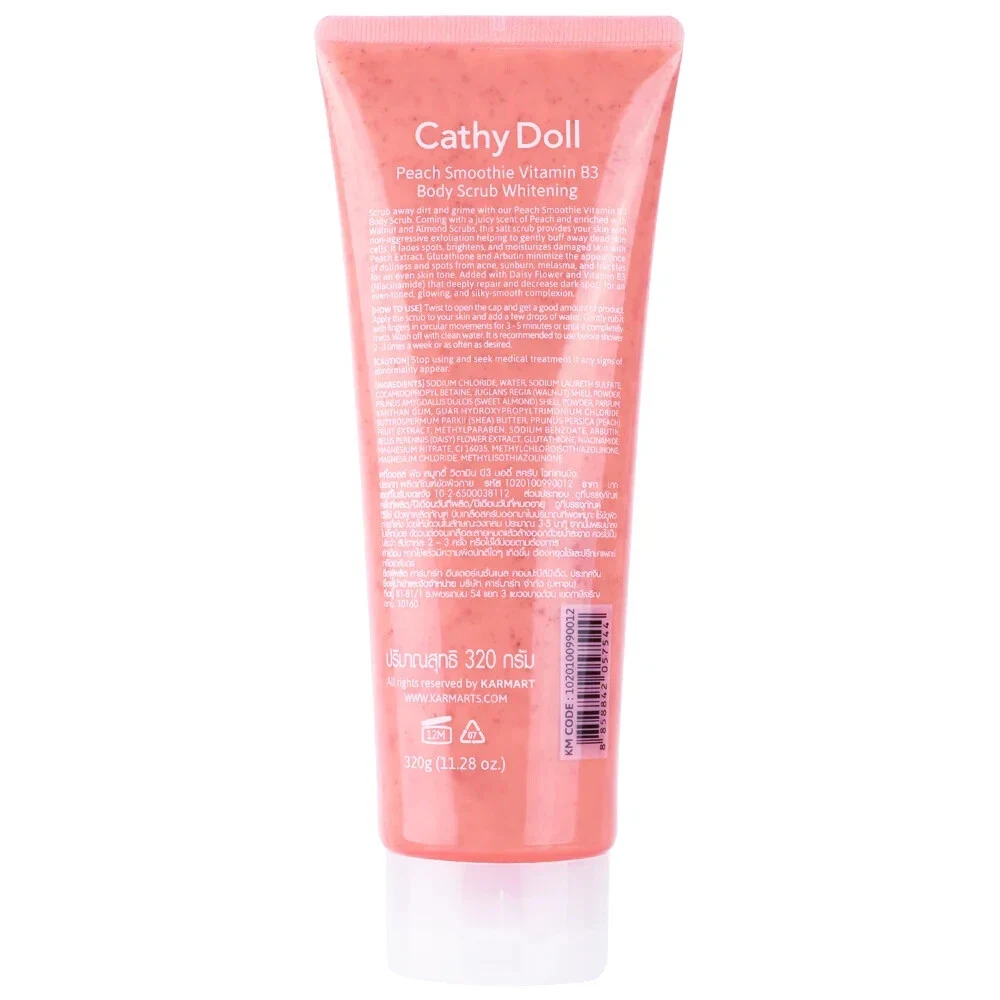CATHY DOLL Peach Smoothie Vitamin B3 Body Scrub Whitening 320g thumbnail