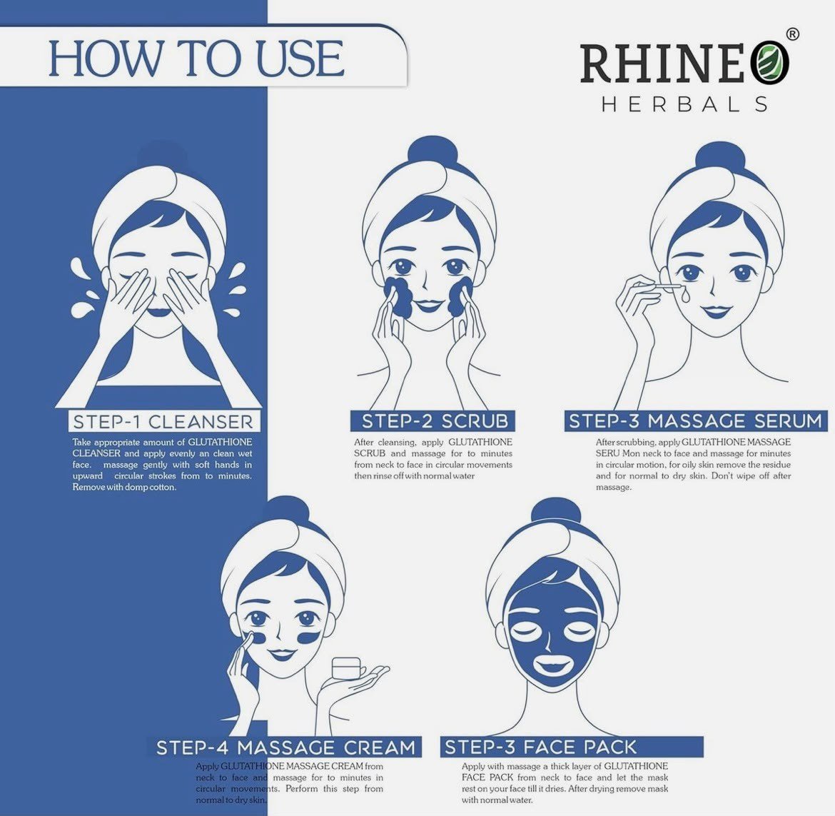 RHINEO HERBALS Glutathione Facial Kit For Glowing Brightening & Blemish Skin thumbnail