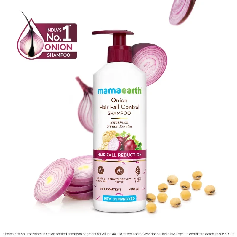 Mamaearth Onion Hair Fall Shampoo for Hair Growth & Hair Fall Control 400ml thumbnail